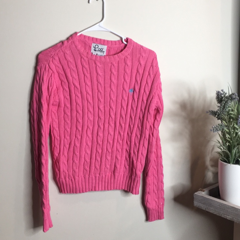 Lily Pulitzer pink cable sweater